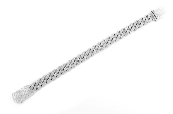 925 Sterling Silver Miami Cuban Link Diamond Bracelet  customdiamjewel   