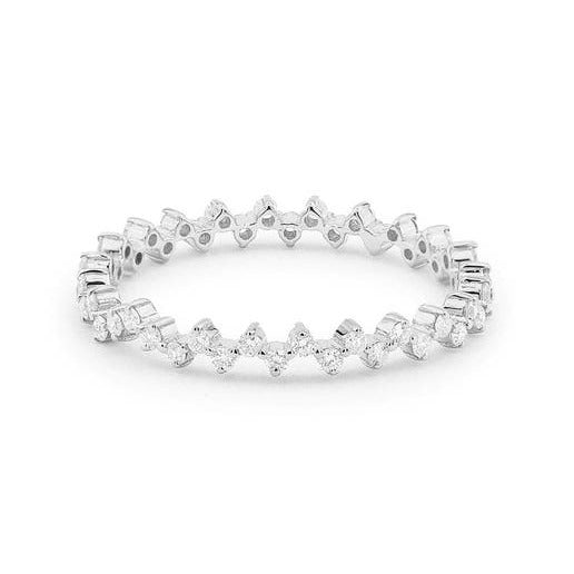 0.40CTW Round Cut Natural Diamond Zig Zag Shape Wedding Band  customdiamjewel 10 KT Solid Gold White Gold VVS-EF