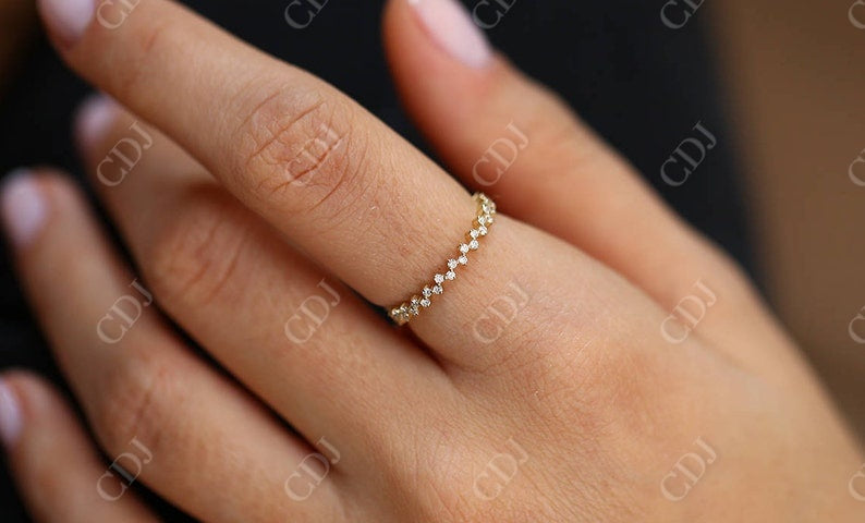 0.40CTW Round Cut Natural Diamond Zig Zag Shape Wedding Band  customdiamjewel   