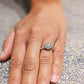 Old European Cut Moissanite Halo Split Shank Engagement Ring