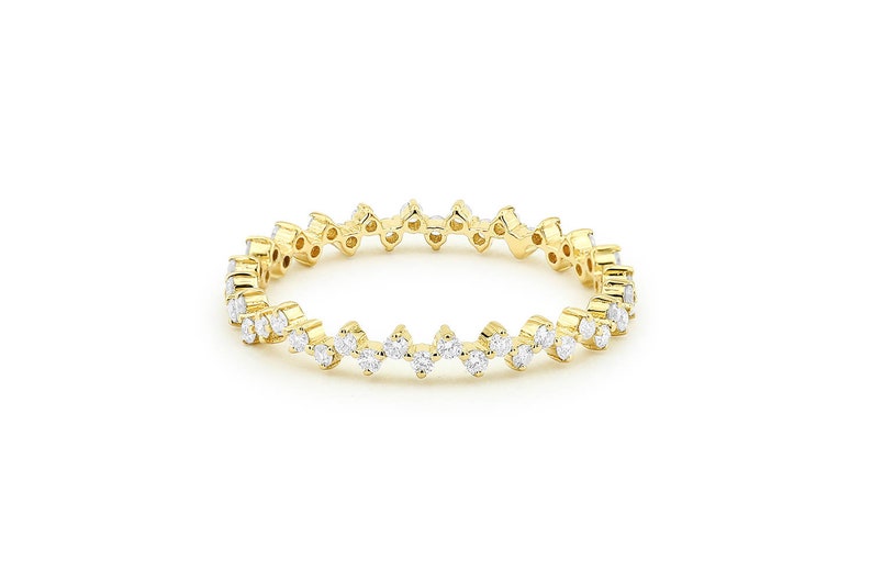 0.40CTW Round Cut Natural Diamond Zig Zag Shape Wedding Band  customdiamjewel 10 KT Solid Gold Yellow Gold VVS-EF