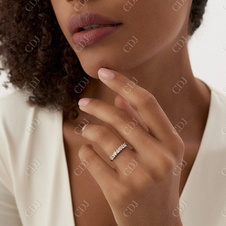 0.90CTW Lab Grown Heart Shaped Diamond Wedding Band  customdiamjewel   