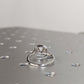 Cushion Shaped Halo Round Cut Moissanite Split Shank Engagement Ring