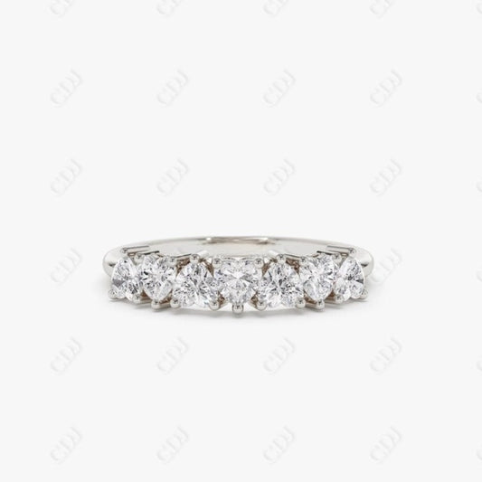 0.90CTW Lab Grown Heart Shaped Diamond Wedding Band  customdiamjewel Sterling Silver White Gold VVS-EF