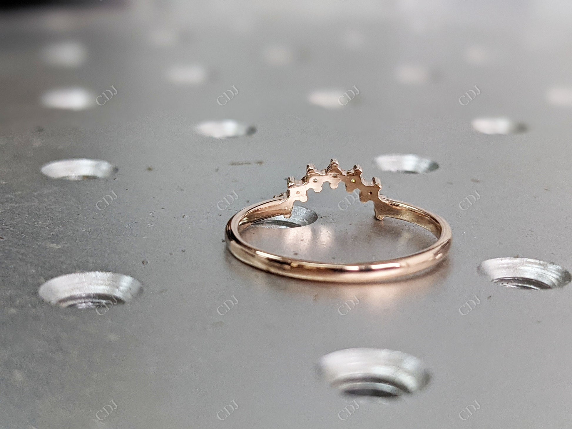 0.08CT Round Cut CVD Diamond Stacking Curved Wedding Band  customdiamjewel   