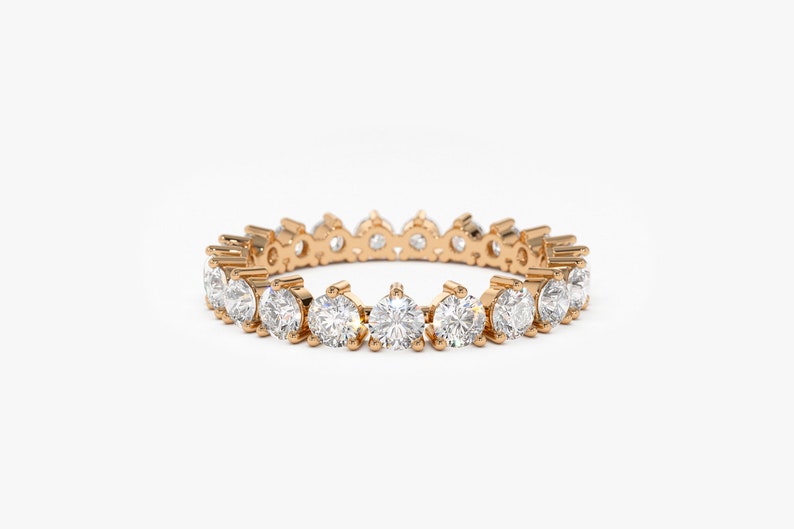 1.51CTW Natural Diamond 14K Gold Full Eternity Wedding Band  customdiamjewel 10 KT Solid Gold Rose Gold VVS-EF