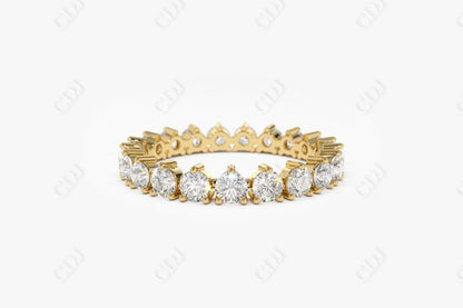 1.50CTW Lab Grown Diamond Full Eternity Wedding Ring  customdiamjewel Sterling Silver Yellow Gold VVS-EF