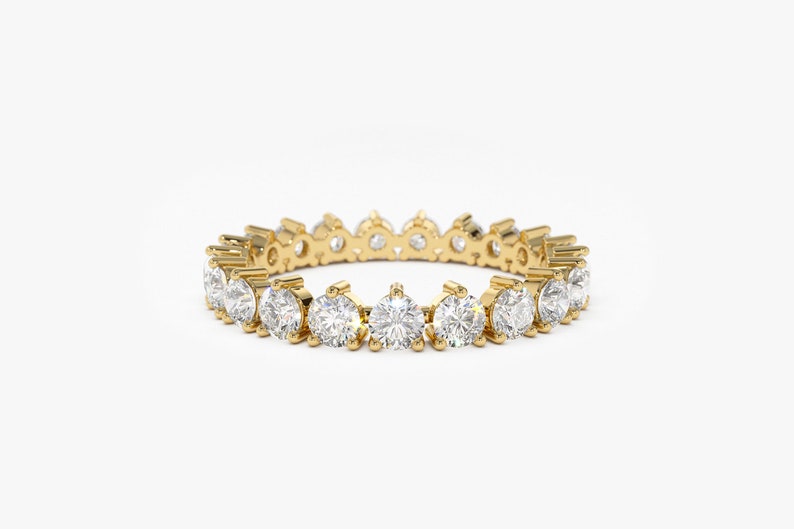 1.51CTW Natural Diamond 14K Gold Full Eternity Wedding Band  customdiamjewel 10 KT Solid Gold Yellow Gold VVS-EF