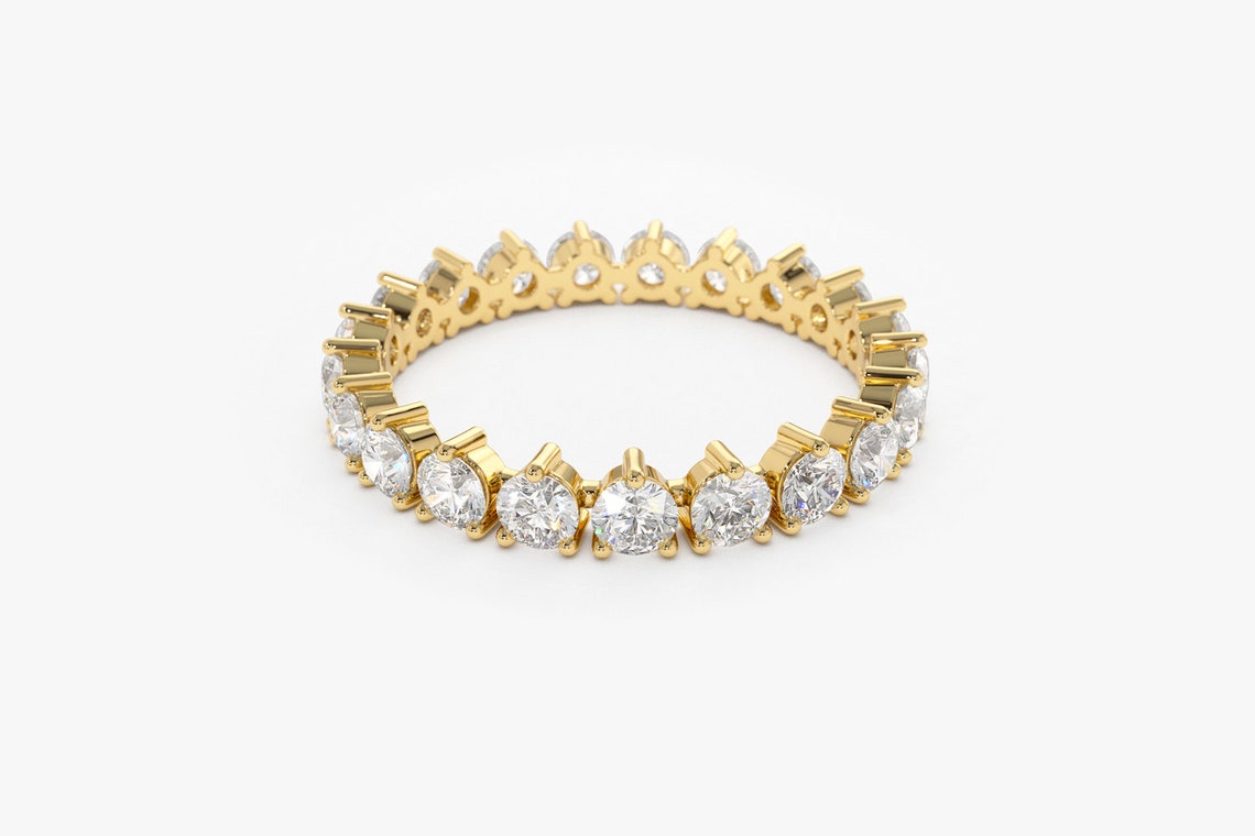 1.51CTW Natural Diamond 14K Gold Full Eternity Wedding Band  customdiamjewel   