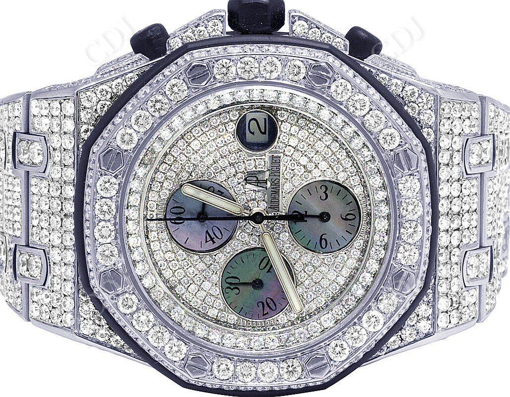 Round Diamond Ice Out AP Luxury Wrist Watch(33.0 CTW)