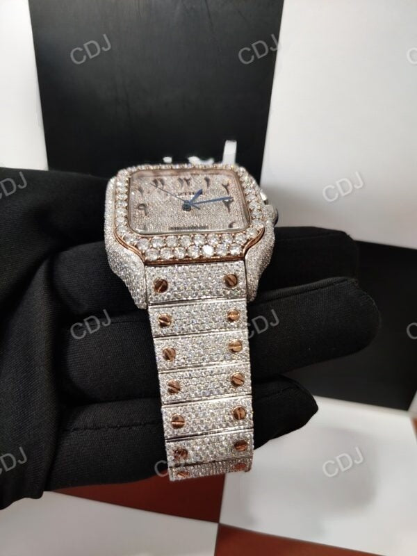 Rose Gold Plated Cartier Watch customdiamjewel