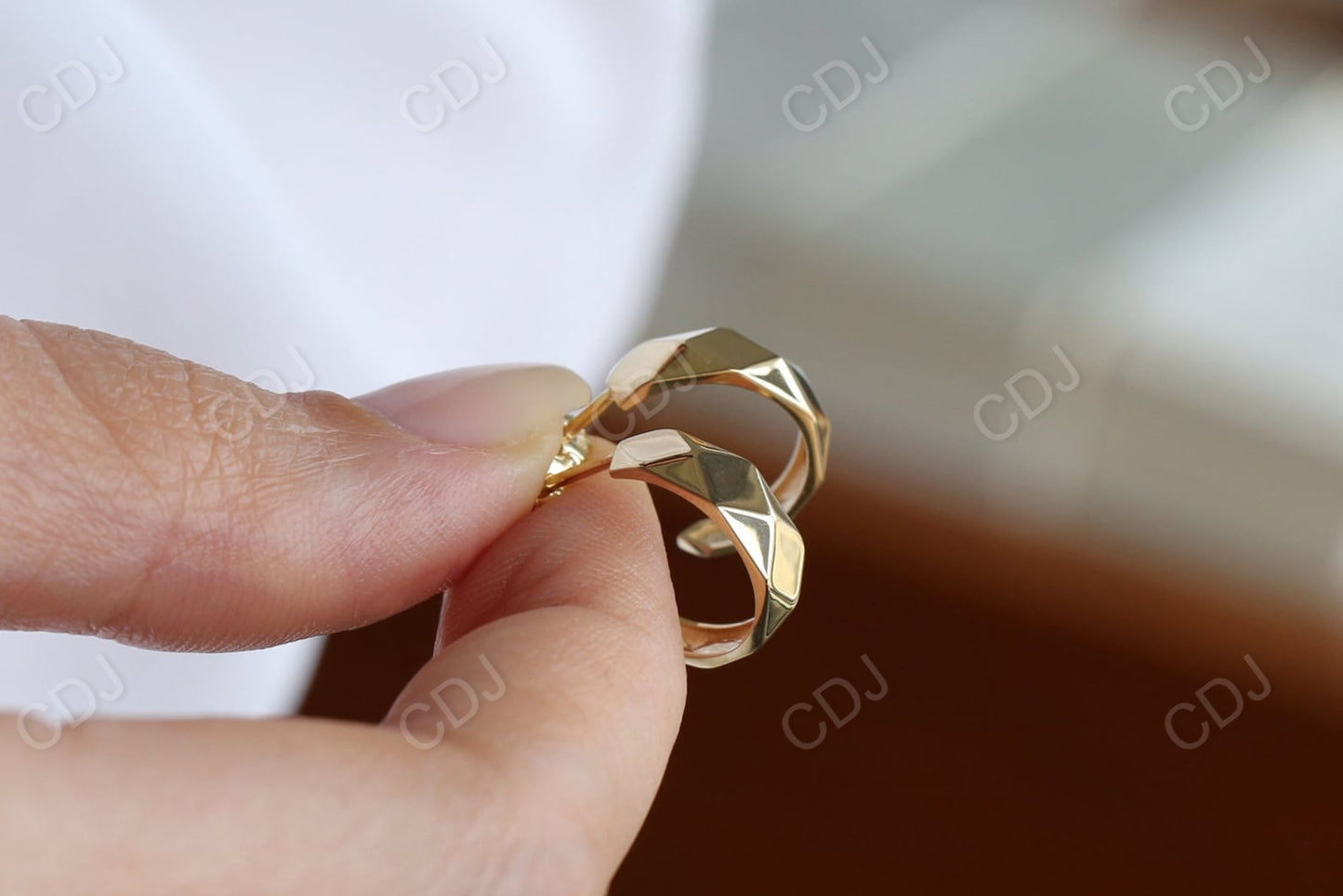 Solid Gold Statement Hoop Earring  customdiamjewel   