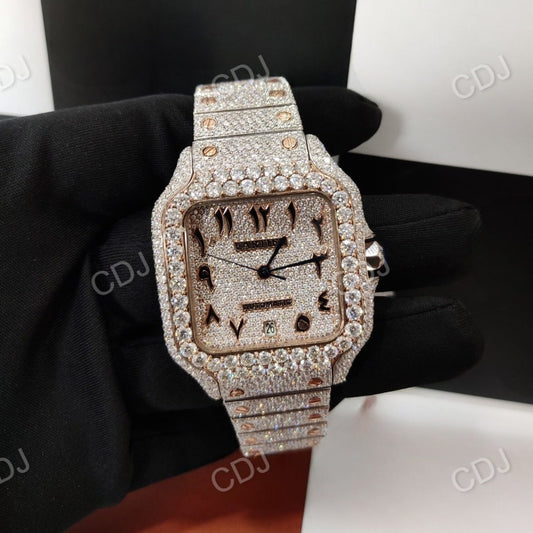 Rose Gold Plated Cartier Watch customdiamjewel