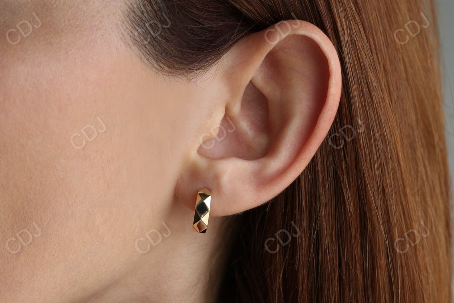 Solid Gold Statement Hoop Earring  customdiamjewel   