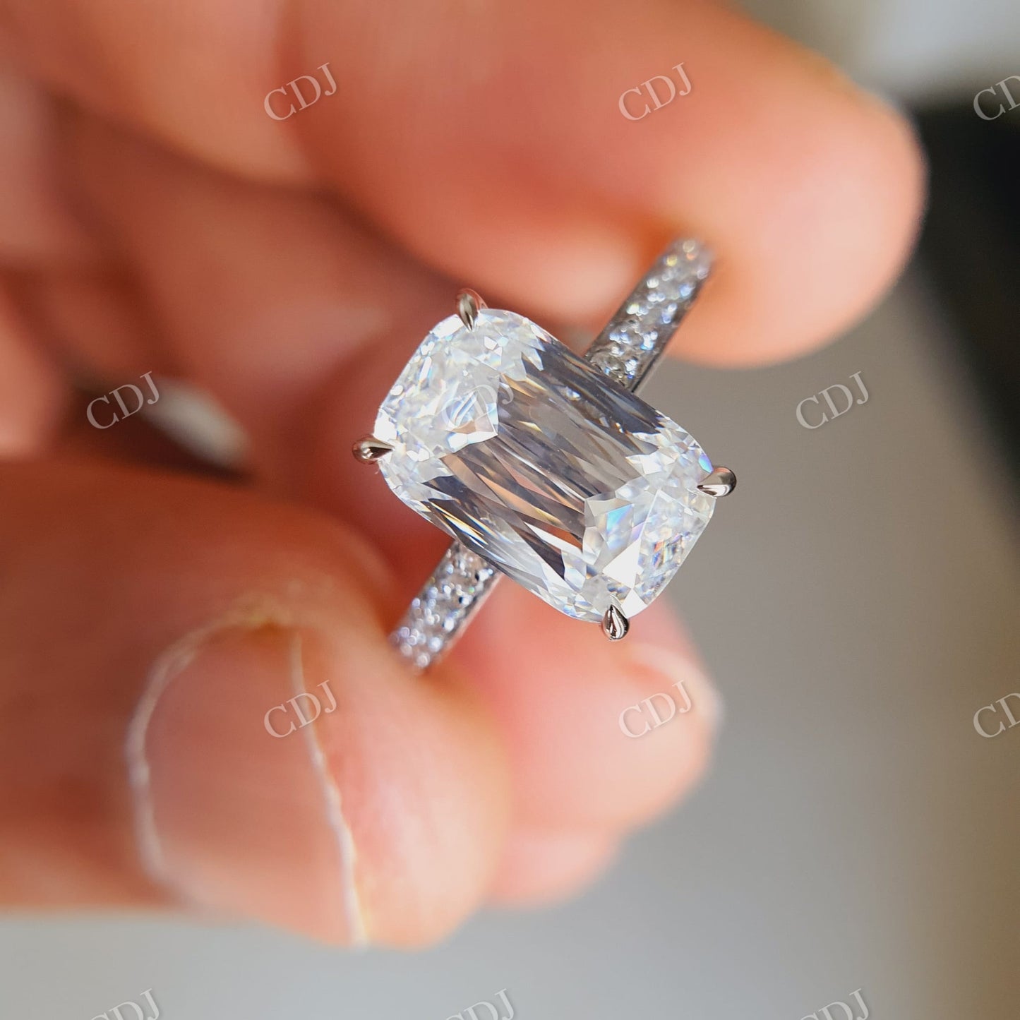Antique Criss Cut Moissanite Engagement Ring  customdiamjewel   