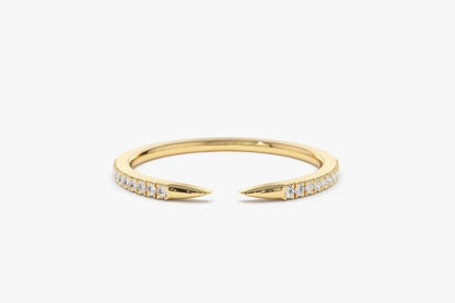 Snake Tail Open Claw Diamond Wedding Band  customdiamjewel 10KT Yellow Gold VVS-EF