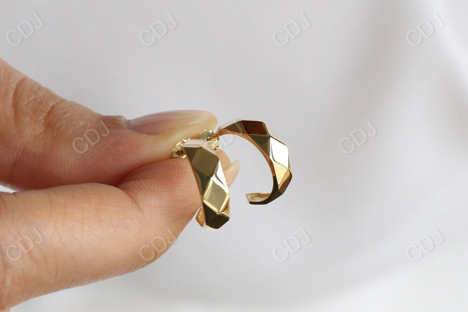 Solid Gold Statement Hoop Earring  customdiamjewel   