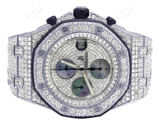 Customized Handmade Full White Chrono Audemars Piguet Watch customdiamjewel