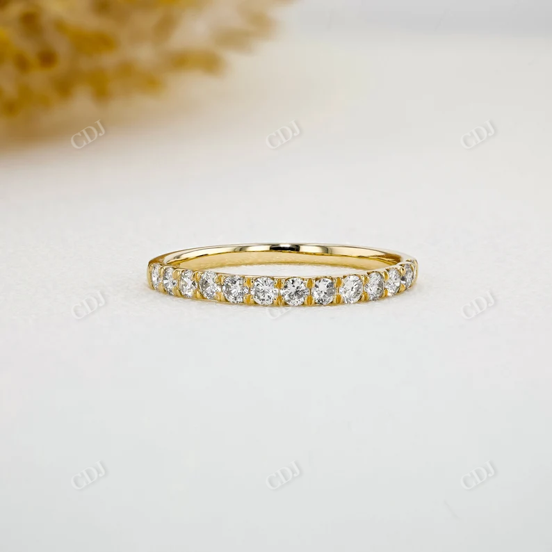 0.40CTW Natural Diamond Classic Half Eternity Wedding Band  customdiamjewel 10KT Yellow Gold VVS-EF
