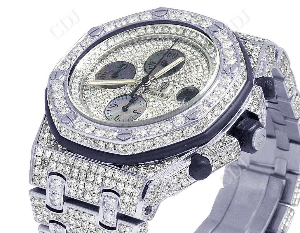 Round Diamond Ice Out AP Luxury Wrist Watch(33.0 CTW)