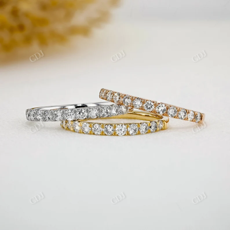 0.40CTW Natural Diamond Classic Half Eternity Wedding Band  customdiamjewel 10KT Rose Gold VVS-EF