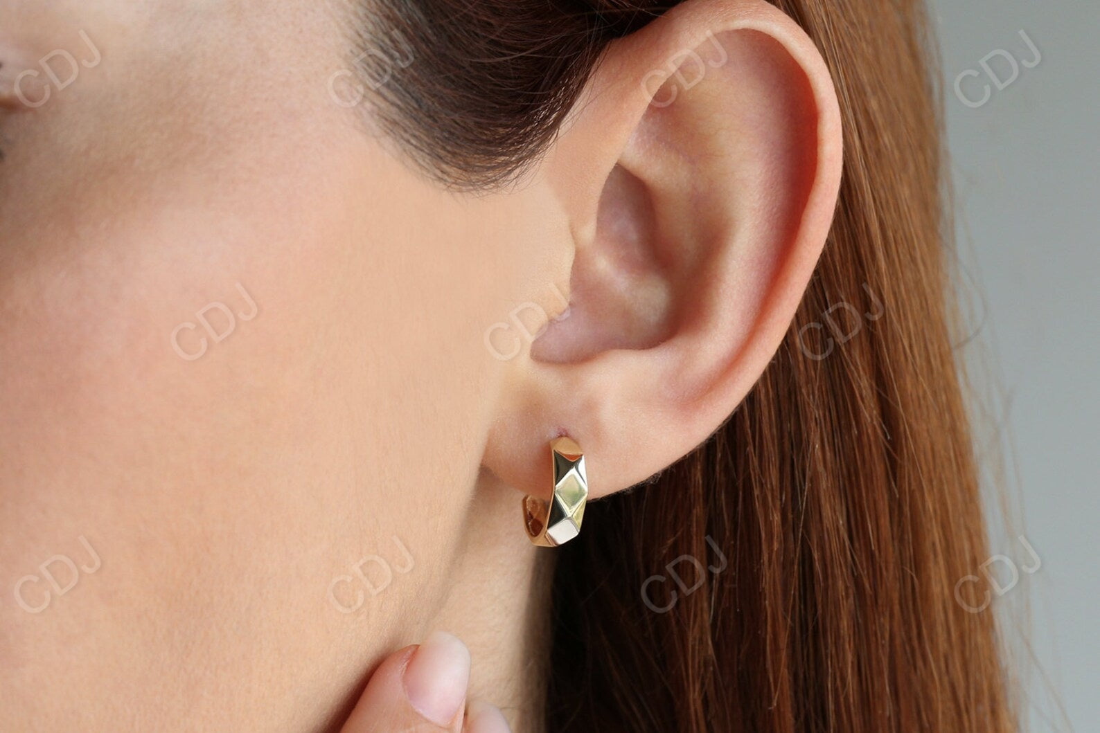 Solid Gold Statement Hoop Earring  customdiamjewel   