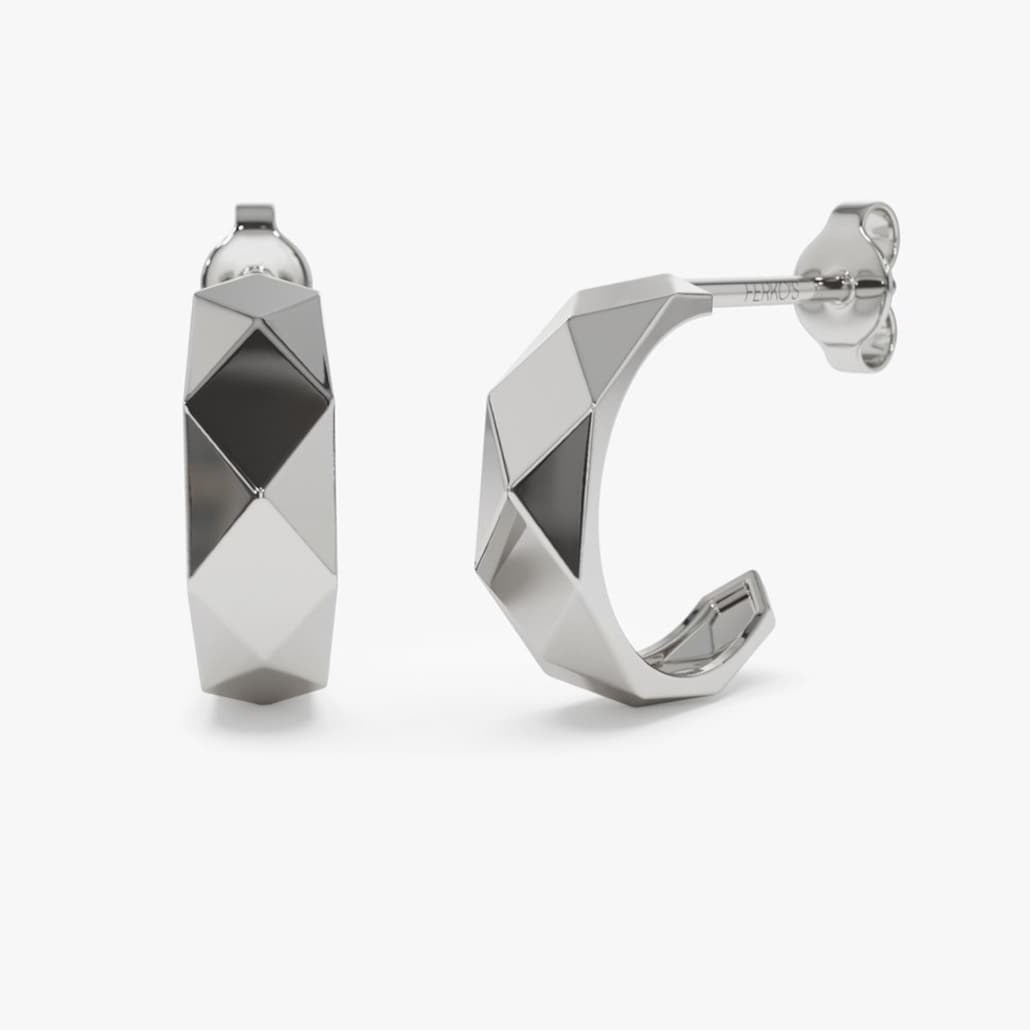 Solid Gold Statement Hoop Earring  customdiamjewel   