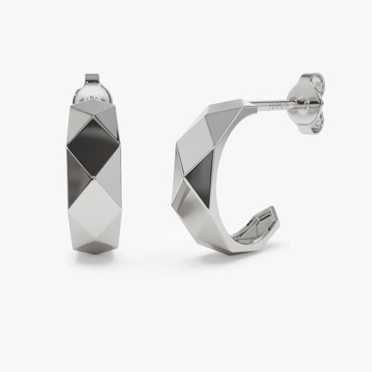 Solid Gold Statement Hoop Earring  customdiamjewel   