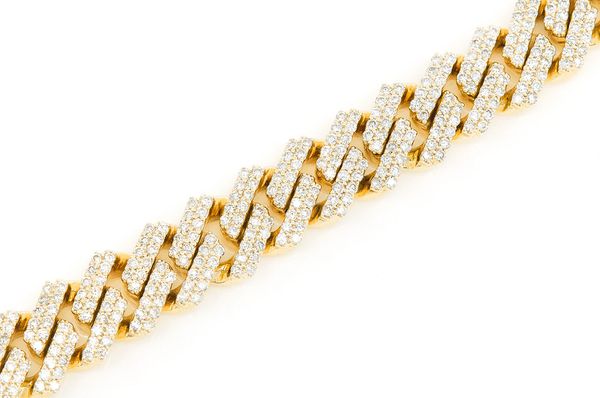 6.00CTW Yellow Gold Cuban Diamond Bracelet  customdiamjewel   