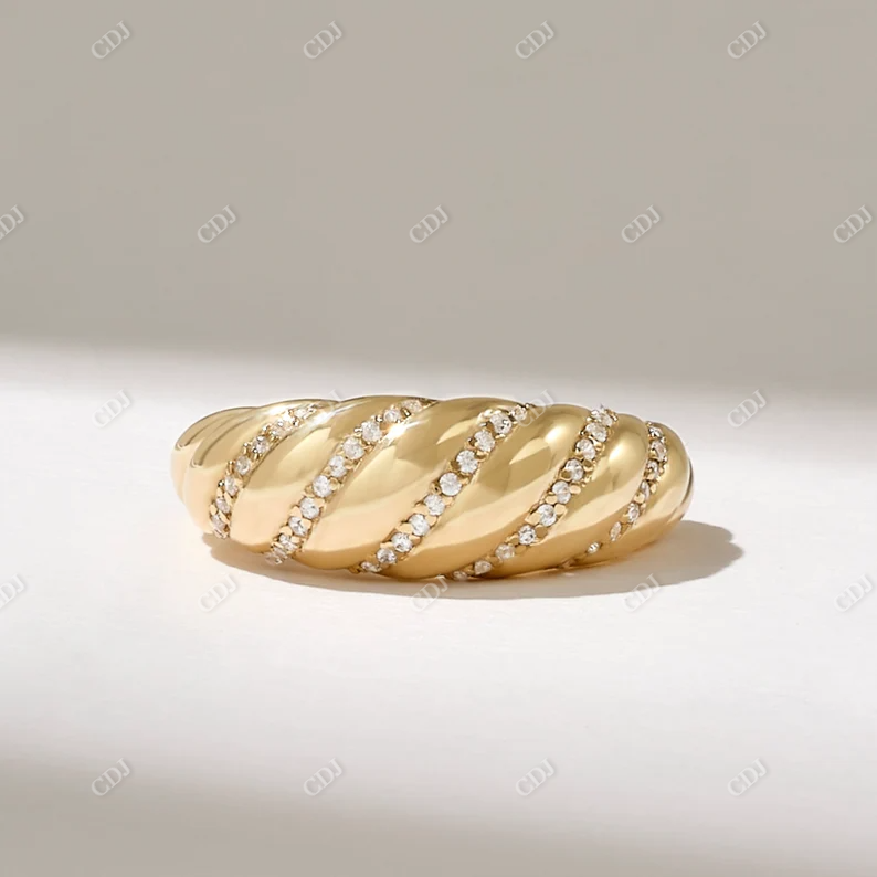 0.24CTW Iconic Pave Diamond Croissant Wedding Band  customdiamjewel   