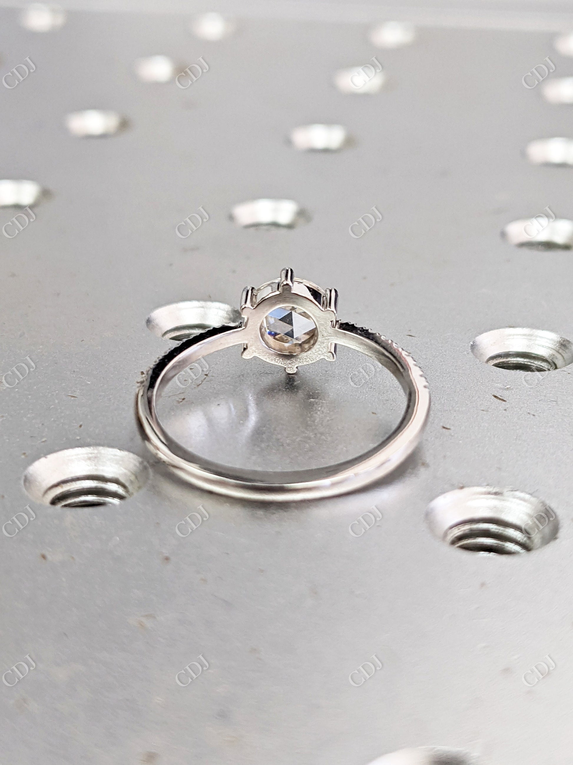 0.10CT Round Rose Cut Moissanite Engagement Ring  customdiamjewel   