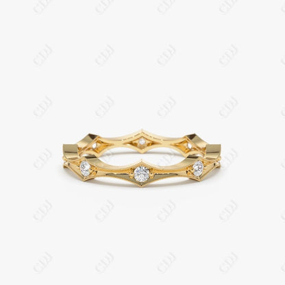 0.28CTW Lab Grown Stackable Diamond Wedding Band  customdiamjewel Sterling Silver Yellow Gold VVS-EF