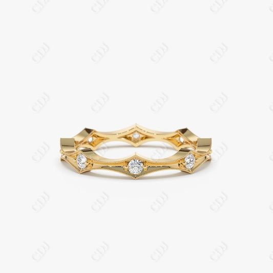 0.28CTW Lab Grown Stackable Diamond Wedding Band  customdiamjewel Sterling Silver Yellow Gold VVS-EF