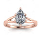 White Gold Twisted Band Pear Shaped Moissanite Engagement Ring