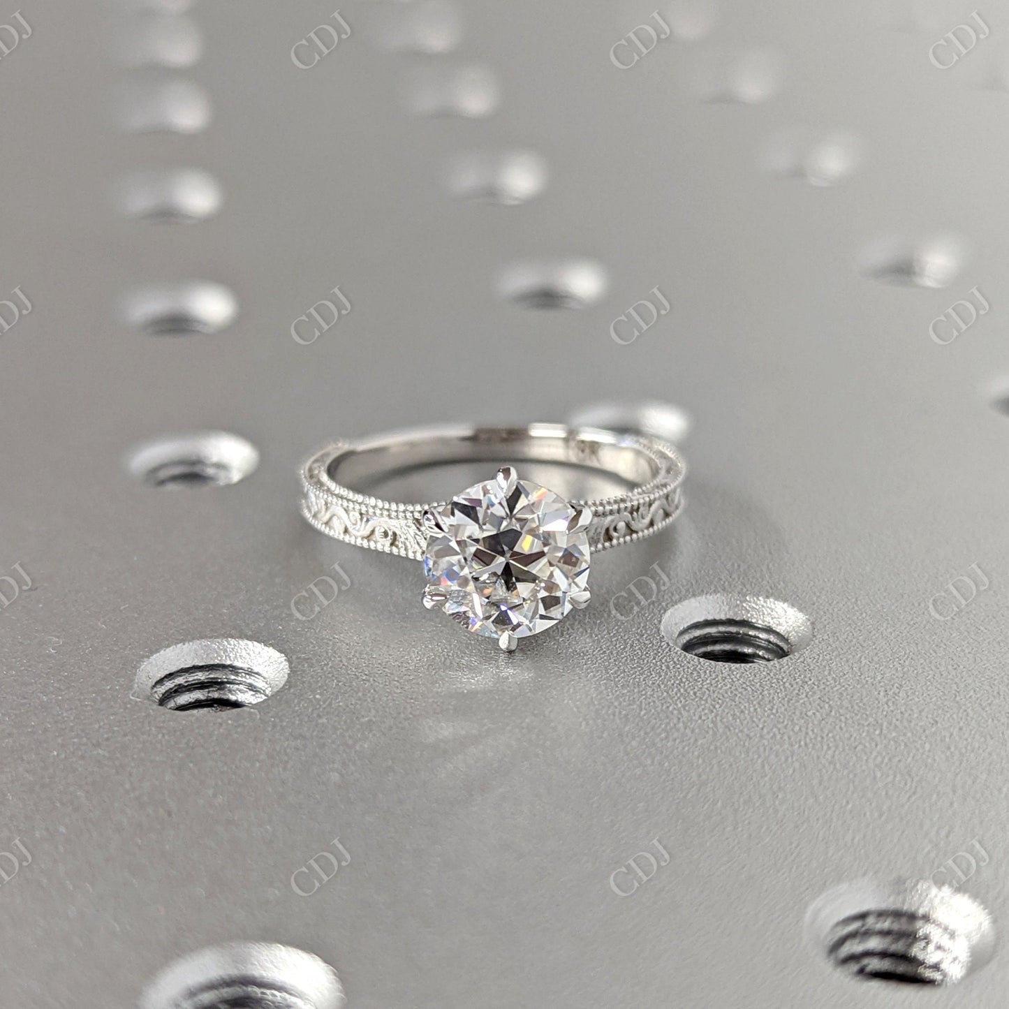 1.50CT Old European Cut Vintage Engagement Ring  customdiamjewel 10KT White Gold VVS-EF