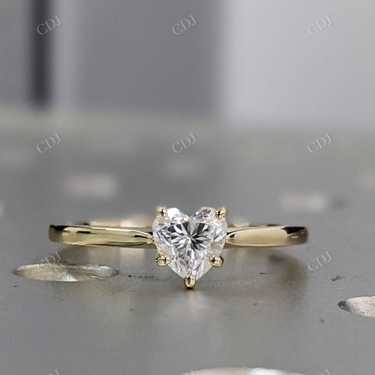 Heart Shaped Moissanite Yellow Gold Solitaire Engagement Ring  customdiamjewel 10KT Yellow Gold VVS-EF
