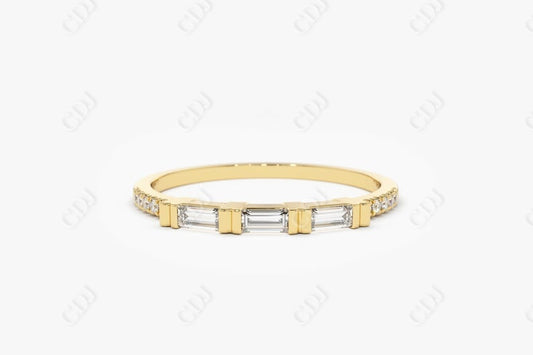 0.20CTW Lab Grown Baguette Diamond Wedding Band  customdiamjewel Sterling Silver Yellow Gold VVS-EF
