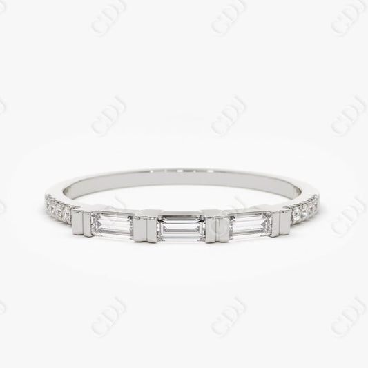 0.20CTW Lab Grown Baguette Diamond Wedding Band  customdiamjewel Sterling Silver White Gold VVS-EF