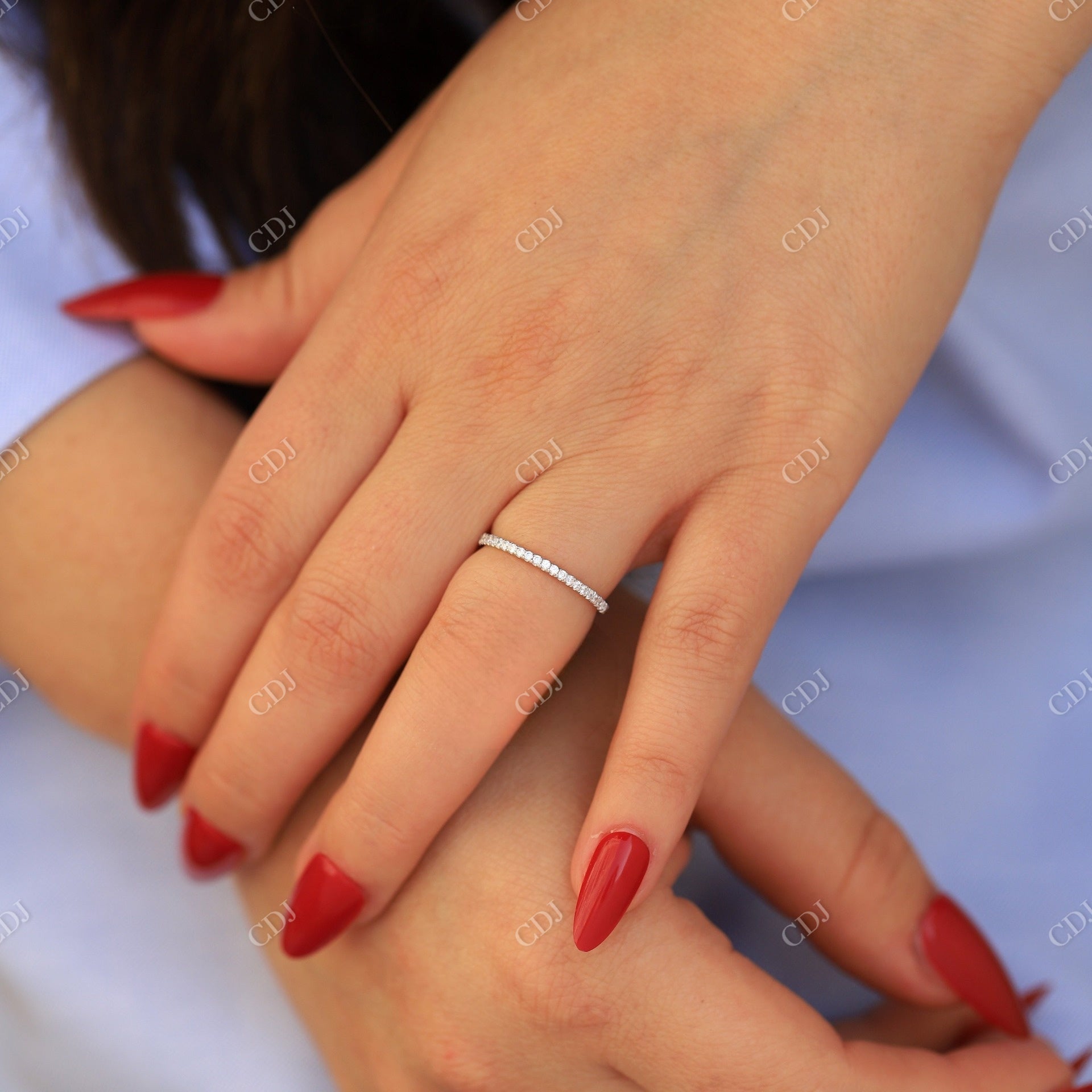 0.23CTW Micro Pave Lab Grown Diamond Wedding Band  customdiamjewel   