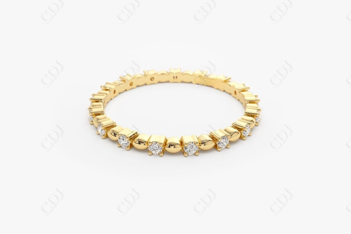 0.20CTW Lab Grown Diamond Eternity Wedding Band  customdiamjewel Sterling Silver Yellow Gold VVS-EF