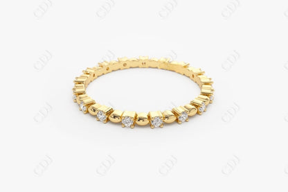0.20CTW Lab Grown Diamond Eternity Wedding Band  customdiamjewel Sterling Silver Yellow Gold VVS-EF