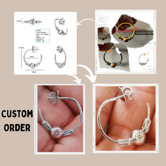 Round Cut Colorless Moissanite Huggie Pink Stone Screw Back Earrings  customdiamjewel   