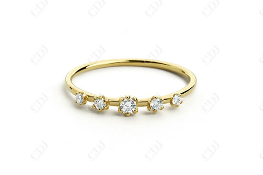 0.12CTW Lab Grown Round Diamond Wedding Band  customdiamjewel Sterling Silver Yellow Gold VVS-EF