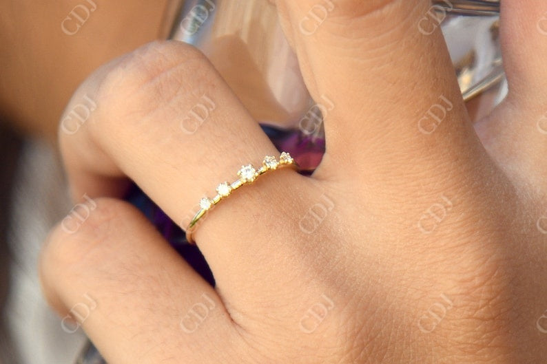 0.12CTW Natural Diamond Solid Gold Five Stone Engagement Ring  customdiamjewel   