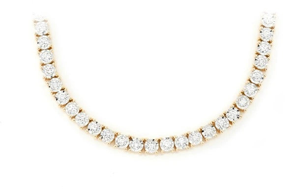 14k Gold Round Diamond Custom Tennis Necklace  customdiamjewel   