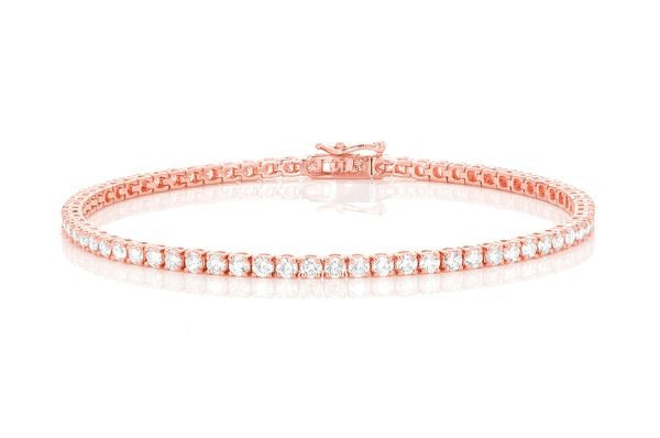 Rose Gold Plated Prong Set Tennis Diamond Bracelet  customdiamjewel   