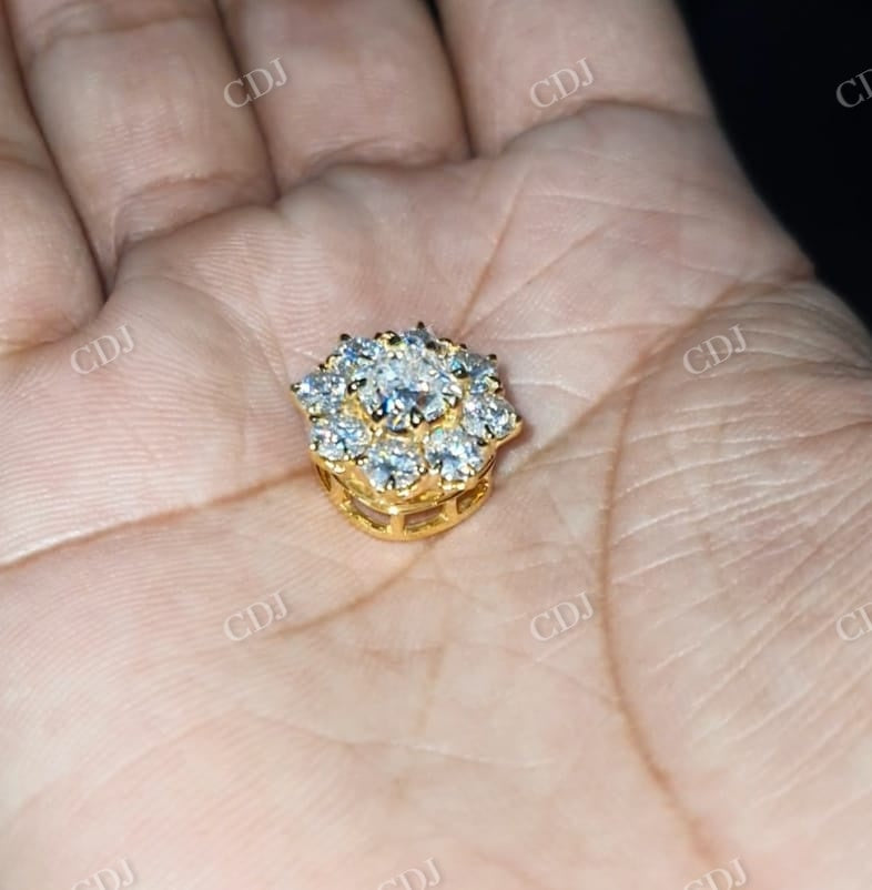 Crushed Ice Cushion Shaped Halo Moissanite Pendant  customdiamjewel   