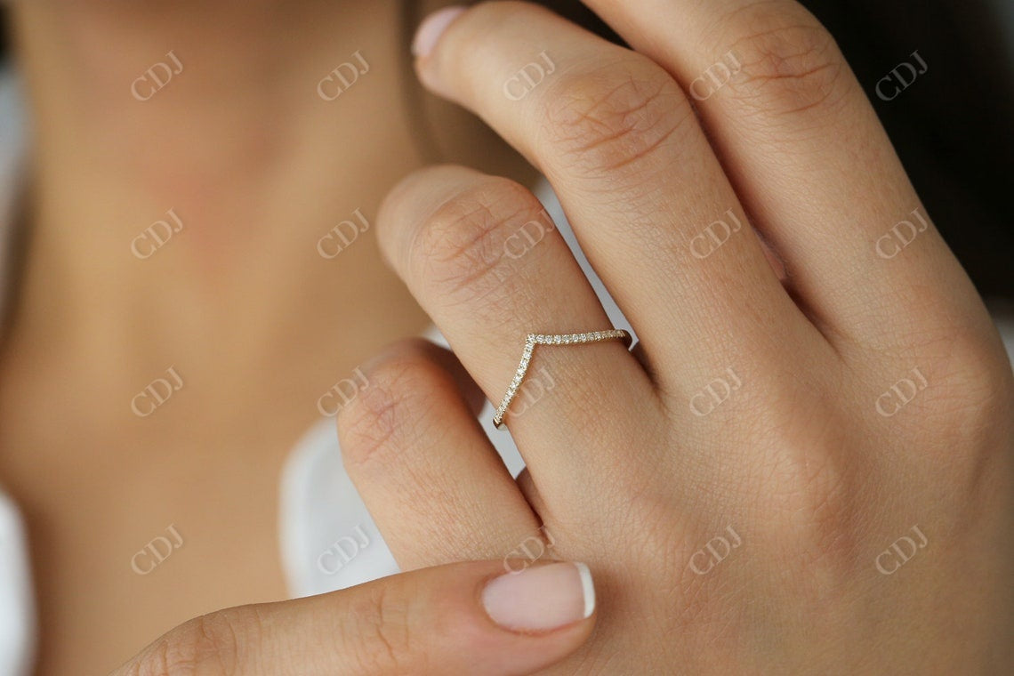 0.14 CTW Lab Grown Diamond Chevron Wedding Band  customdiamjewel   