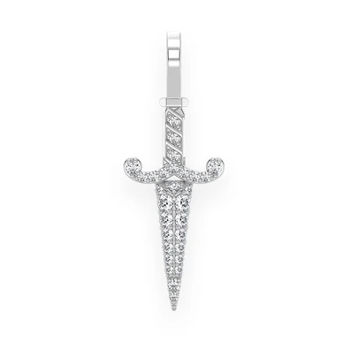 0.20CTW Mini Medieval Dagger Diamond Pendant  customdiamjewel   