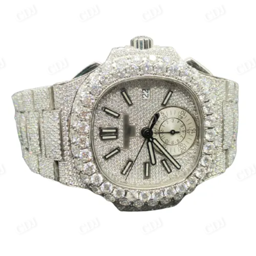 Full Iced Out Moissanite Automatic Movement Watch customdiamjewel